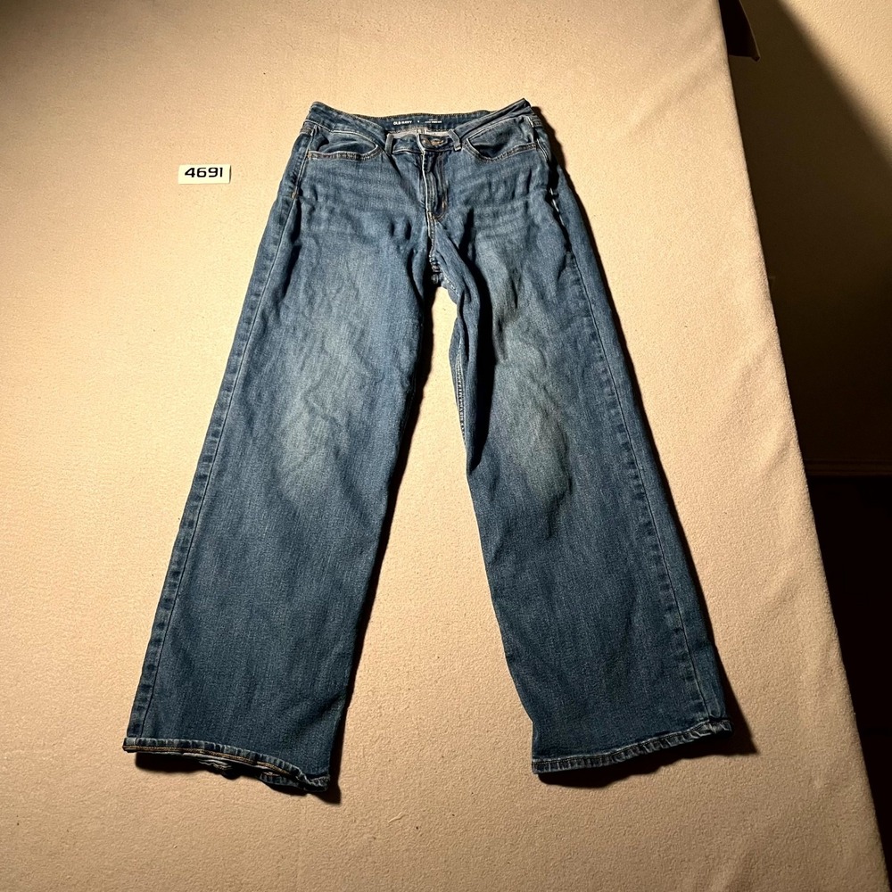 Old Navy Wow Wide Leg Jeans Womens‎ 6 Blue Denim Cotton High Rise Medium Wash